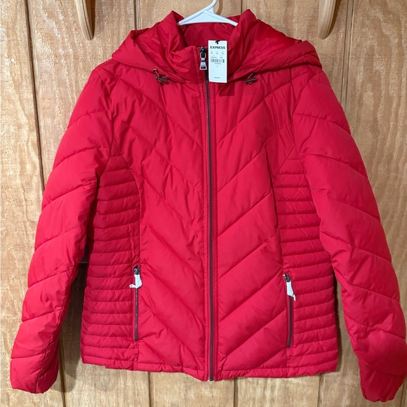 NEW WITH TAG | Women’s Express Red Hooded Jacket - Picture 1 of 6